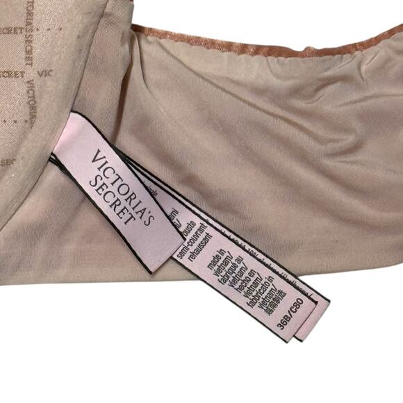 Victoria's Secret Uplift Semi Demi Front Close Strappy Orange Underwire Bra 36B - Picture 5 of 5